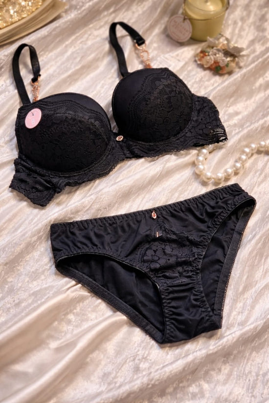 Premium Padded Bra & Panty Set – Push Up Fit & Elegant Style